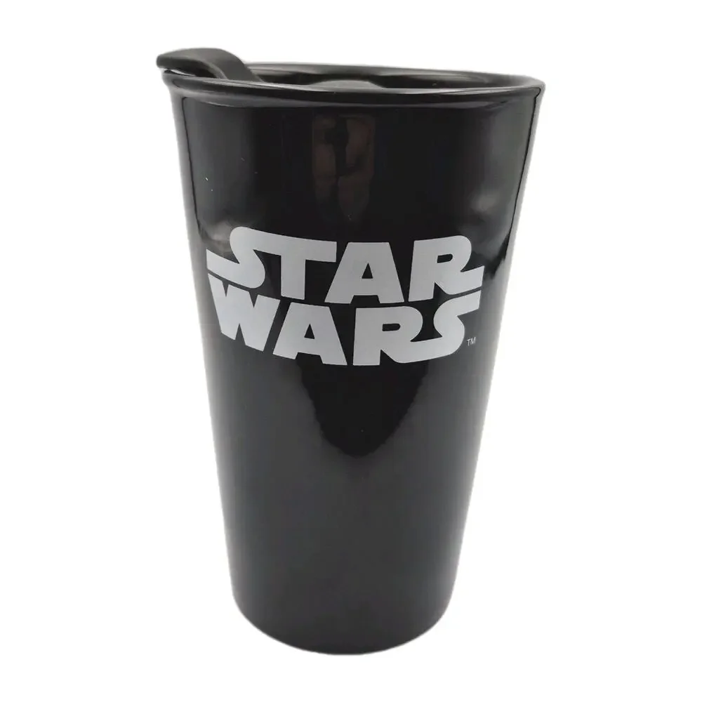 Star Wars BB-8 Black Ceramic Travel Mug 12oz Sliding Lid Disney Lucasfilm Ltd